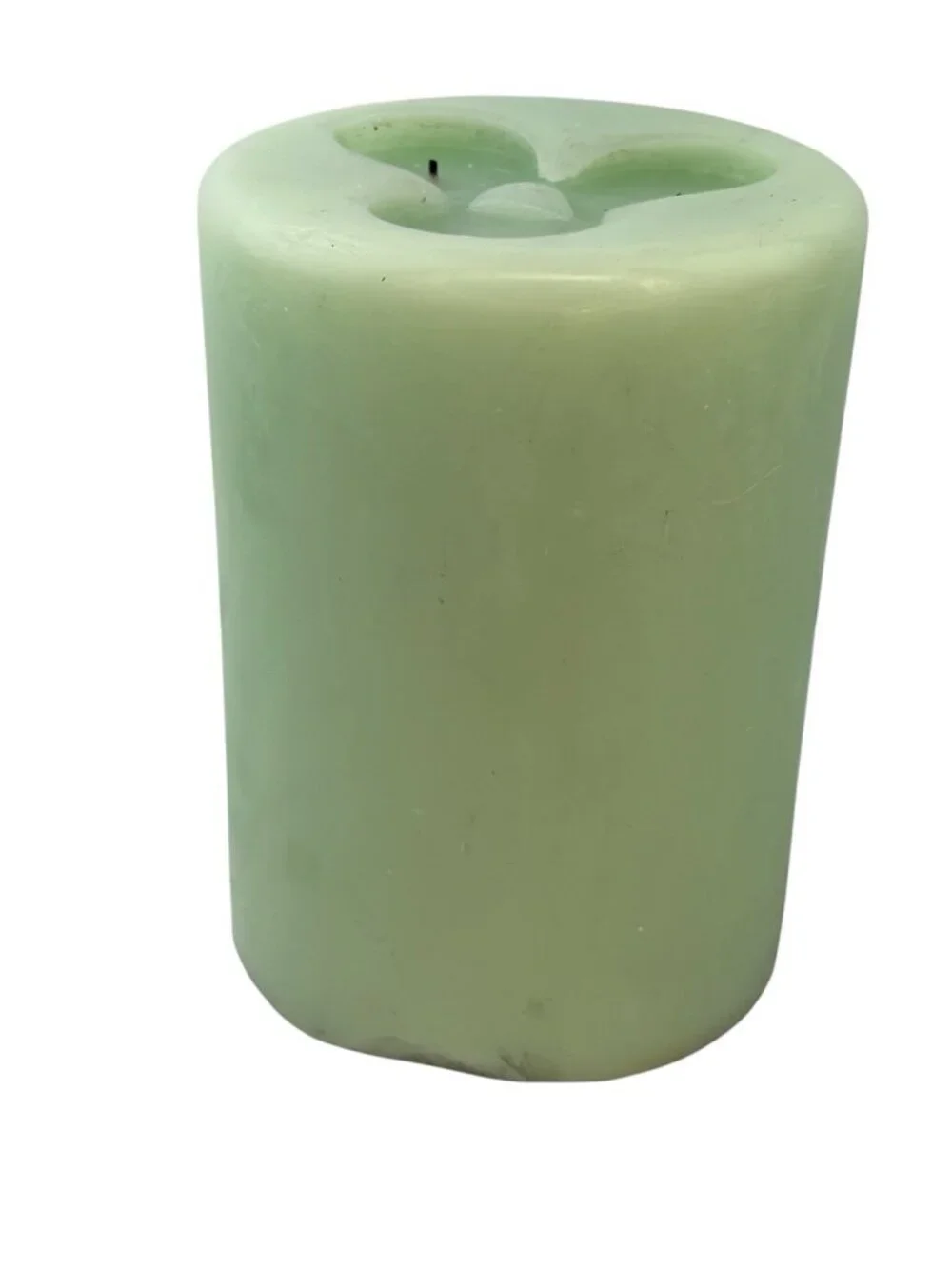 *PartyLite 3-Wick Candle 6 x 8 Light Green Retired Large Home Decor Collectible